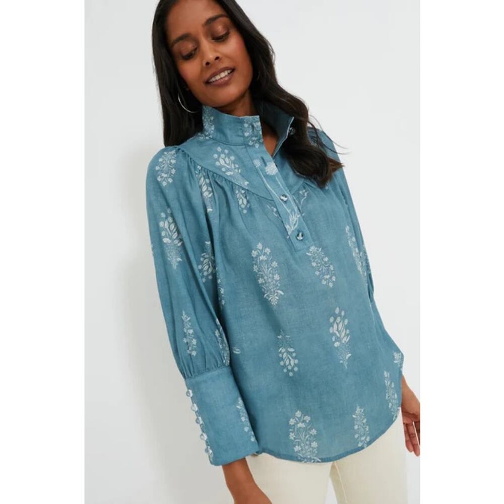 Tuckernuck Blue Floral Blouse
